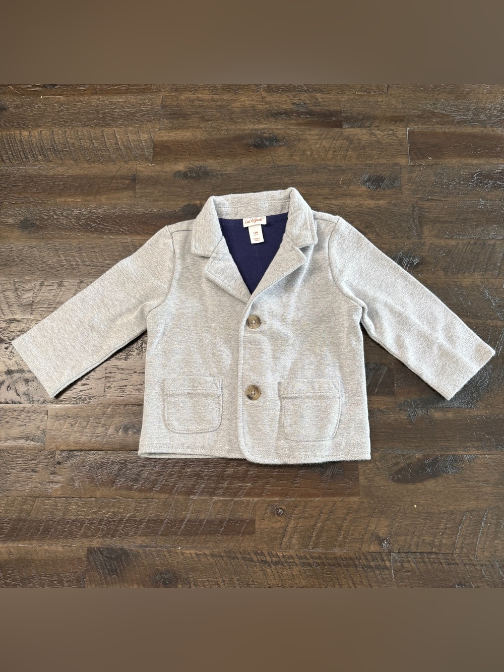 12m Cat & Jack Baby Boy Heather Gray Knit Blazer Jacket